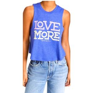 Spiritual Gangster Blue Sleeveless Graphic Top NWT